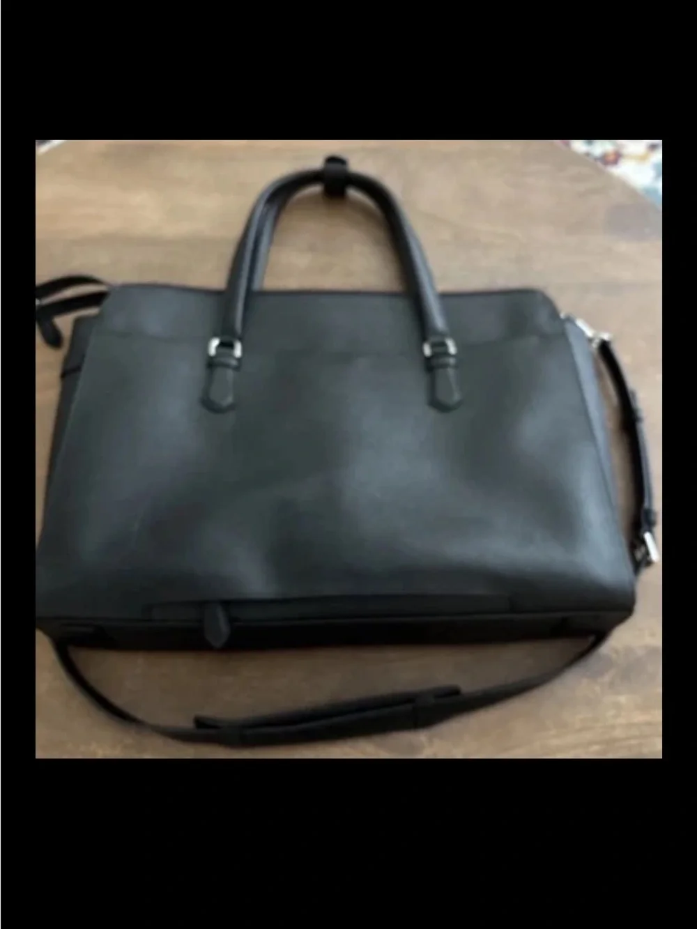 TUMI Angelica Commuter Briefcase Black Saffiano Leather Laptop Bag
